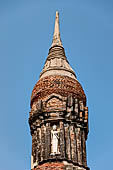 Thailand, Old Sukhothai - Wat Traphang Ngoen, chedi built in the shape of a lotus bud with four niches enshrining Buddha images.